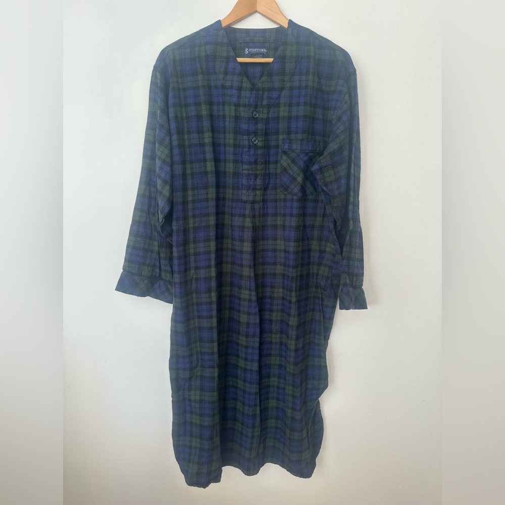 Stafford Essentials Plaid Flannel Nightgown | 100% Cotton | S/M
